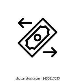 flat line transfer money icon symbol sign, logo template, vector, eps 10