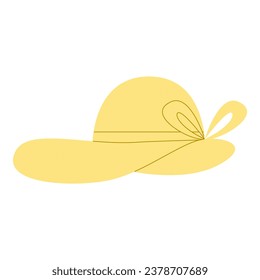 Flat line travel hat. Vector illustration with travel theme and flat line vector style.