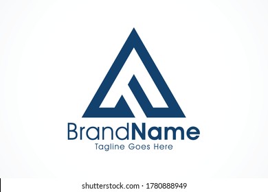 flat line triangle letter FA logo