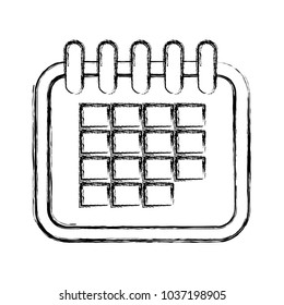 flat line  uncolored  calendar over white background  vector  illustration