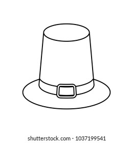 flat line uncolored  hat over white background vector illustration