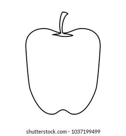 flat line uncolored  red pepper over white  background vector illustration