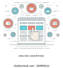Flat line Vector illustration. Modern thin linear stroke icons. Website Header Graphics, Banner, Infographics Design, Promotional Materials.