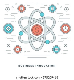 Flat line Vector illustration. Modern thin linear stroke icons. Website Header Graphics, Banner, Infographics Design, Promotional Materials.