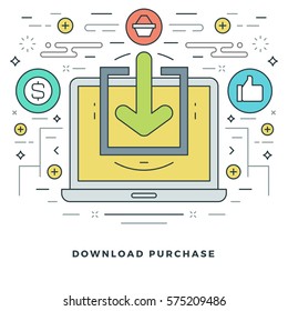 Flat line Vector illustration. Modern thin linear stroke icons. Website Header Graphics, Banner, Infographics Design, Promotional Materials.
