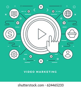 Flat line Vector illustration modern thin linear stroke icons. Website Header Graphics or Banner. Business suc?ess, Business team icon.