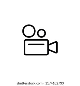 Flat Line Video Camera Icon