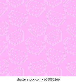 flat line watermelon pattern vector
