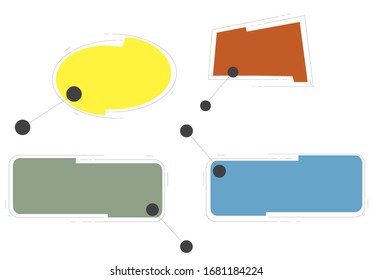 Flat line white speech bubbles with place for text and titles or icons