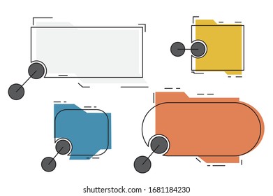 Flat line white speech bubbles with place for text and titles or icons