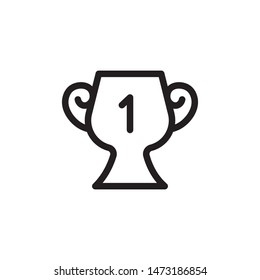flat line winner cup icon. Logo element illustration. winner cup design. vector eps 10 . winner cup concept. Can be used in web and mobile . 