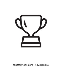 flat line winner cup icon. Logo element illustration. winner cup design. vector eps 10 . winner cup concept. Can be used in web and mobile . 