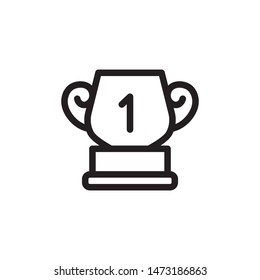 flat line winner cup icon. Logo element illustration. winner cup design. vector eps 10 . winner cup concept. Can be used in web and mobile . 