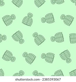 Flat line winter coat seamless pattern. Suitable for backgrounds, wallpapers, fabrics, textiles, wrapping papers, printed materials, and many more. Editable vector.