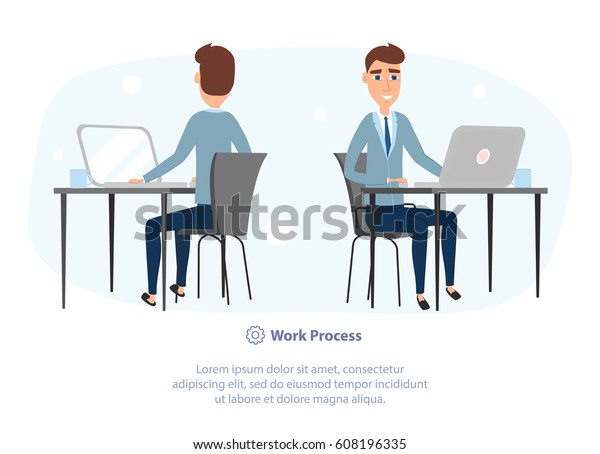 Flat Line Work Cartoon Concept Young Stock Vector Royalty Free