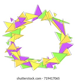 flat line wreath geometric vector

