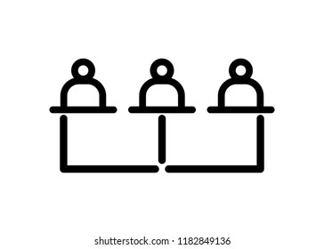 Flat Linear Abstrac Illustration Related of Communication, Relationship of Stakeholders, Partnership and Team Work. Resources Allocation Line Icon. memory allocation icon