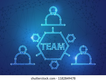 Flat Linear Abstrac Illustration Related of Communication, Relationship of Stakeholders, Partnership and Team Work. Resources Allocation Line Icon. memory allocation icon