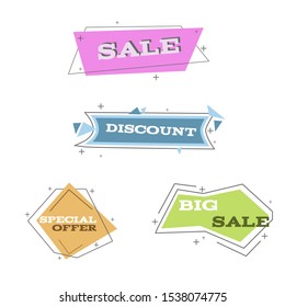 Flat linear banner set eps 10 vector illustration