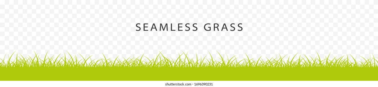 Flat linear design. Background with seamless silhouette of green grass. Vector illustration.