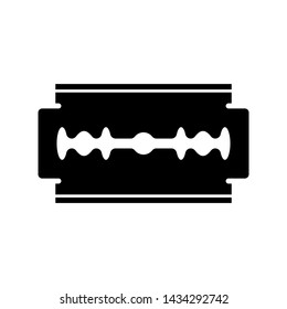 Flat linear design. Blade icon for mobile apps, web sites and public use. Vector illustration. Razor blade. Black and white.