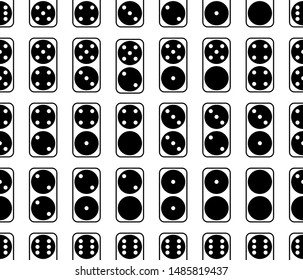 Flat linear design. Dominoes seamless pattern. White and black background. Abstract geometric shape texture. Design template for wallpapers ,wrapping, textile. Vector Illustration