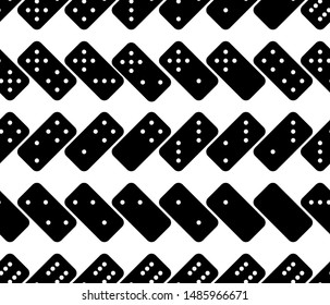 Flat linear design. Dominoes seamless pattern. White and black background. Abstract geometric shape texture. Design template for wallpapers ,wrapping, textile. Vector Illustration