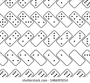 Flat linear design. Dominoes seamless pattern. White and black background. Abstract geometric shape texture. Design template for wallpapers ,wrapping, textile. Vector Illustration