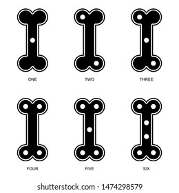 Flat linear design. Game dice icons for apps, web sites and public use - Vector