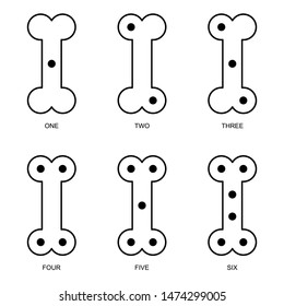 Flat linear design. Game dice icons for apps, web sites and public use - Vector