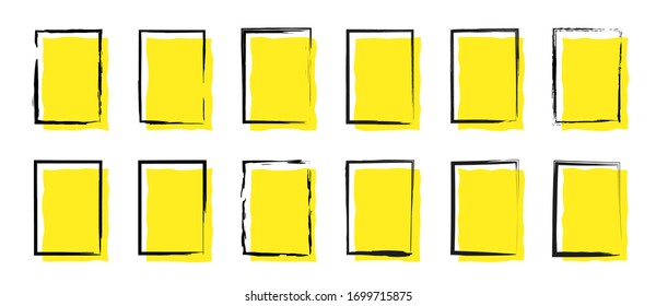 Flat linear design. Grunge banner collection. Isolated circles on a white background. Vector illustration.	
