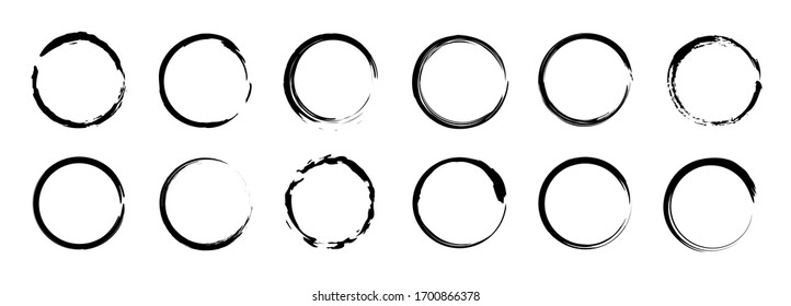 Flat linear design. Grunge banner collection. Isolated on a white background. Vector illustration.
