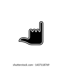 Flat linear design. Hand gesture icon for mobile apps, web sites and public use. Vector illustration. A palm with a straightened little finger and a thumb. Call me. Phone call symbol.