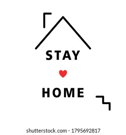 Diseño lineal plano. Icono de la casa. Quédate en casa. Ilustración vectorial.