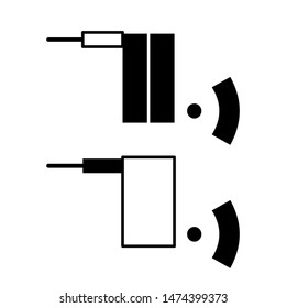 Flat linear design. Icon of an adapter or wi-fi router for applications, web sites and public use - Vector