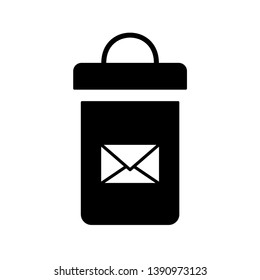Flat linear design. Flat icon for deleting an unread message or letter for applications and web sites. Vector illustration. Ballot box and rectangular envelope