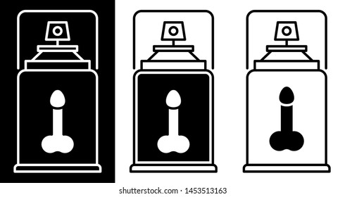 Flat linear design. The icon of a modern contraceptive for applications, web sites and public use. Balon with a liquid condom - Vector.