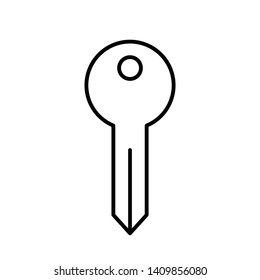 Flat linear design. Key icon for apps and web sites. Ordinary or electronic key. Vector illustration.