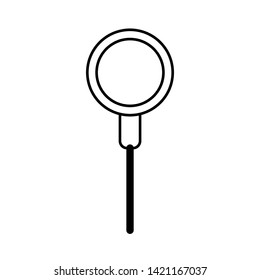 Flat linear design. Magnifying icon. Magnify glass. Research,find icon vector. Lens,look magnifier,loupe sign. Linear style sign for mobile concept and web design. Search symbol illustration. Vector
