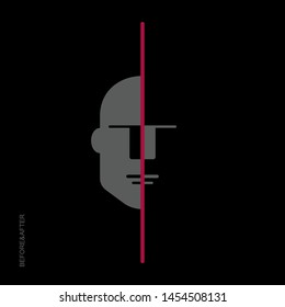 Flat linear design. Modern Art. The philosophical concept of human life before and after the fateful trait. Vector illustration.