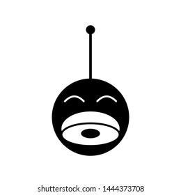 Flat linear design. Music player icon for apps and web sites. Vector. Conceptual. Boom box swallows music disc.