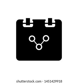 Flat linear design. Notepad icon for applications, web sites. Scientist's work pad or note pad with scientific notes and notes - Vector.