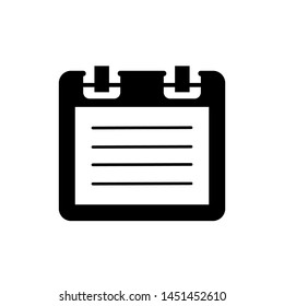 Flat linear design. Notepad icon for applications, web sites. Work notebook with a paper sheet. Record or note - Vector.