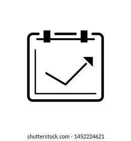 Flat linear design. Notepad icon for applications, web sites. Notepad and work schedule. - Vector.