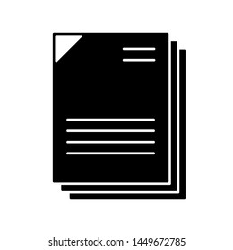 Flat linear design. Office document icon for applications, web sites and business industries. Paper sheets with abstract text. Pile of papers, contract, reporting. - Vector.