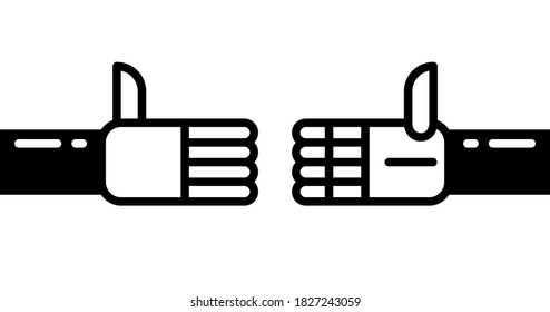 Flat linear design. Partner sign. Handshake icon isolated on white and background. Vector illustration