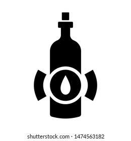 Flat linear design. Radioactive liquid icon for apps, web sites and public use. - Vector