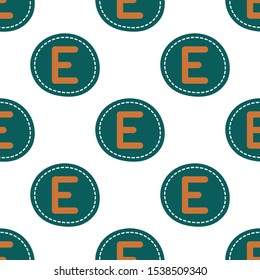 Flat linear design. Seamless texture of the English alphabet. Letter - E. Can be used for wallpaper, pattern fills, web page, surface textures, textile print, wrapping paper - Vector