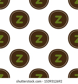 Flat linear design. Seamless texture of the English alphabet. Letter - z. Can be used for wallpaper, pattern fills, web page, surface textures, textile print, wrapping paper - Vector