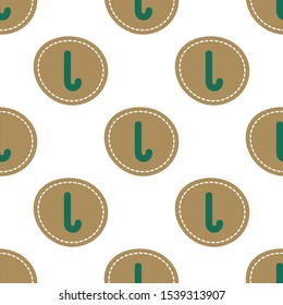 Flat linear design. Seamless texture of the English alphabet. Letter - l. Can be used for wallpaper, pattern fills, web page, surface textures, textile print, wrapping paper - Vector